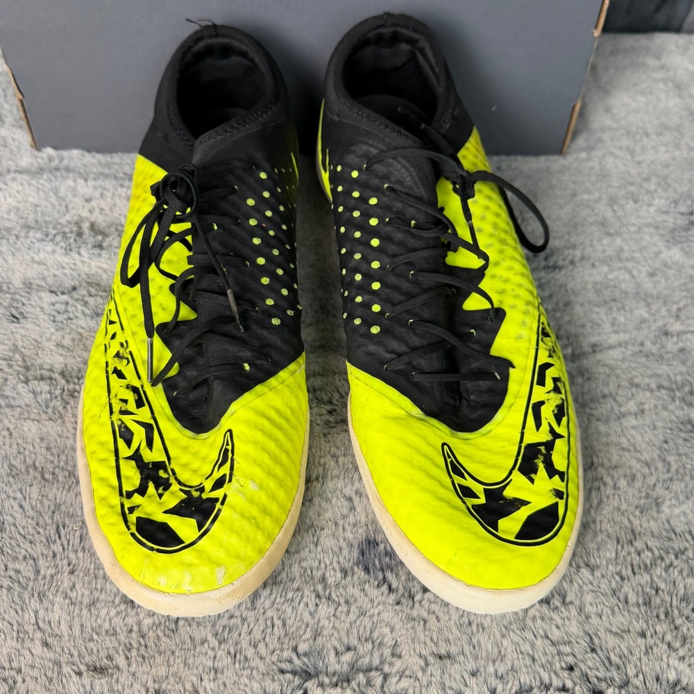 Nike Hypervenom Phelon IC Mens Size 12 Volt Black Indoor Soccer Shoes - Picture 4 of 9